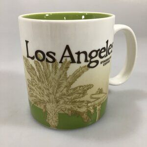 Starbucks Los Angeles Global Icon 2009 Green Palm Tree Coffee Mug Cup 16 oz